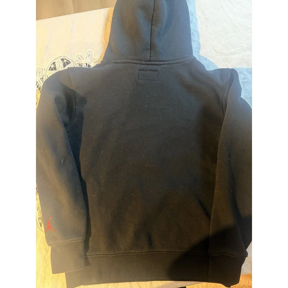 Jump Man Jordan Youth Hoodie Size 10 Black Red Pullover Sweatshirt